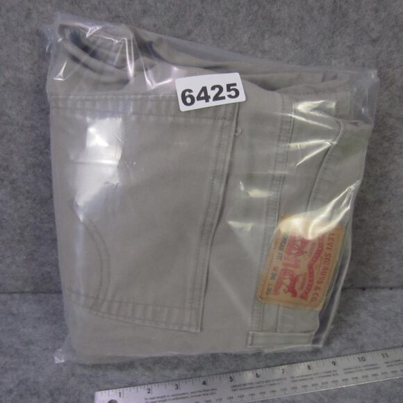 Levis Workwear Fit Jeans Mens 36x30 Khaki Beige Straight Leg Denim Pants - Picture 8 of 8